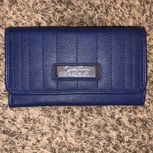 Jessica Simpson Blue Leopard Print Wallet